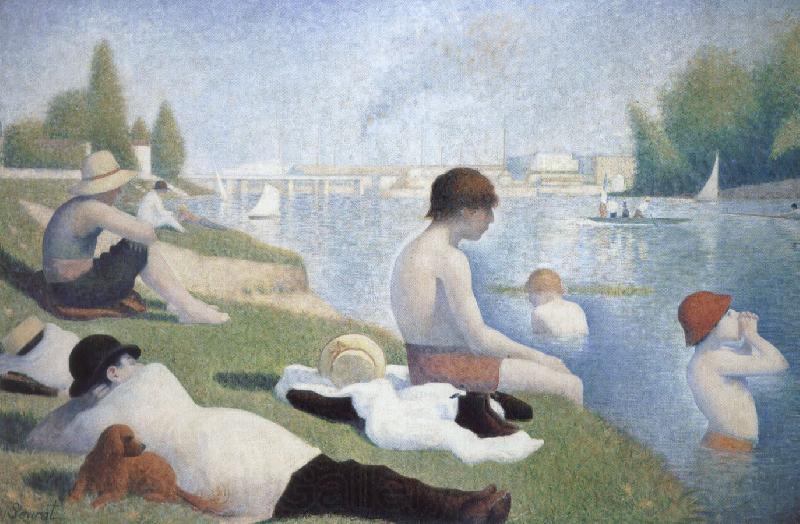 Georges Seurat batbers at asnieres Norge oil painting art